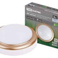 Светильник светодиодный накладной ДПО Антарес 8Вт 4000К круг 140×58 мм мат.золото IP54 TDM