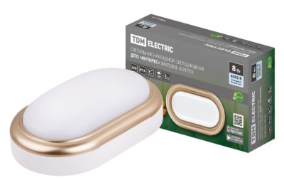 Светильник светодиодный накладной ДПО Антарес 8Вт 4000К овал 168x100x58 мм мат.золото IP54 TDM