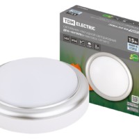 Светильник светодиодный накладной ДПО Антарес 15Вт 4000К круг 180×66 мм мат.серебро IP54 TDM