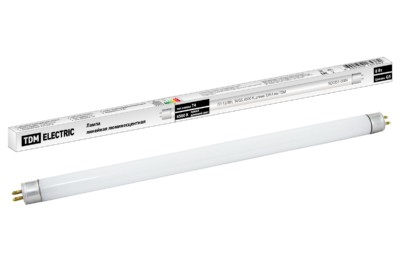 Лампа ЛЛ линейная двухцокольная 12/8Вт T4/G5 6500К 339,4мм TDM