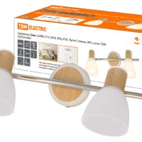 Светильник Спот, 2х40Вт, Е14, 230 В, 50 Гц, IP20, “Бутон”, планка, ЭКО, сосна, TDM