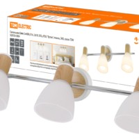 Светильник Спот, 3х40Вт, Е14, 230 В, 50 Гц, IP20, “Бутон”, планка, ЭКО, сосна, TDM