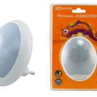 Ночник “Хамелеон” D 85 с выключателем,белый, 0,5 Вт, 220 В TDM