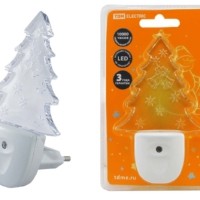 Ночник “Елочка” с датчиком света, светодиодный, 0.3 Вт 220 В TDM