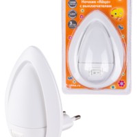 Ночник “Яйцо” с выключателем, белый, 0,5 Вт, 220 В TDM