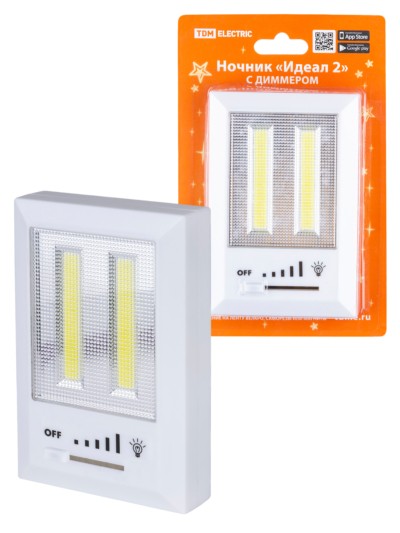 Ночник “Идеал 2”, 3 Вт, 4хААА, диммер, магнит, TDM