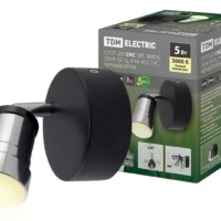 Спот LED СНС 5Вт, 3000 K, 230 В, 50 Гц, IP44, Костус, черный/хром TDM
