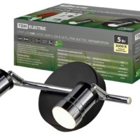 Спот LED СНС 2х5Вт, 3000 K, 230 В, 50 Гц, IP44, Костус, черный/хром TDM