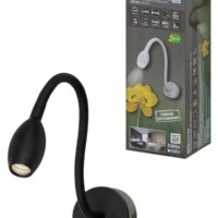 Спот на гибком основании СГС-02, 3 Вт, COB, 270 лм, 4000 К, IP20, “Эрика”, с выкл., черный, TDM