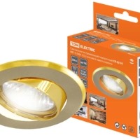 Светильник встраиваемый поворотный СВ 02-03 MR16 50Вт G5.3 матовый никель/золото TDM