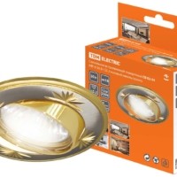 Светильник встраиваемый поворотный СВ 02-04 MR16 50Вт G5.3 матовый никель/золото TDM