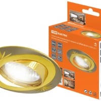 Светильник встраиваемый поворотный СВ 02-05 MR16 50Вт G5.3 матовый никель/золото TDM