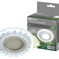 Светильник встраиваемый СВ 03-07 MR16 50Вт G5.3 LED подсветка 3 Вт зеркальный/хром TDM