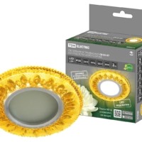 Светильник встраиваемый СВ 03-07 MR16 50Вт G5.3 LED подсветка 3 Вт золото/хром TDM