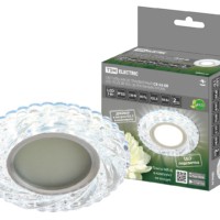 Светильник встраиваемый СВ 03-08 MR16 50Вт G5.3 LED подсветка 3 Вт зеркальный/хром TDM