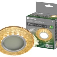 Светильник встраиваемый СВ 03-11 MR16 50Вт G5.3 LED подсветка 3 Вт золото/хром TDM