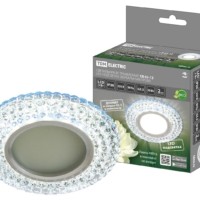 Светильник встраиваемый СВ 03-12 MR16 50Вт G5.3 LED подсветка 3 Вт зеркальный/хром TDM