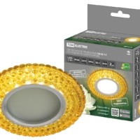 Светильник встраиваемый СВ 03-12 MR16 50Вт G5.3 LED подсветка 3 Вт золото/хром TDM