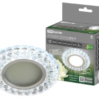 Светильник встраиваемый СВ 03-13 MR16 50Вт G5.3 LED подсветка 3 Вт зеркальный/хром TDM