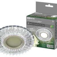 Светильник встраиваемый СВ 03-16 MR16 50Вт G5.3 LED подсветка 3 Вт зеркальный/хром TDM