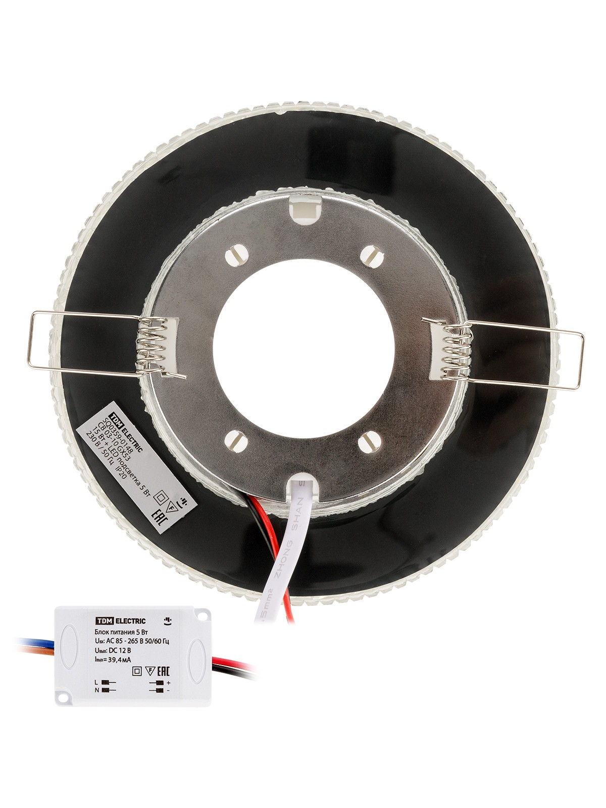 Светильник встраиваемый СВ 03-10 GX53 230В LED подсветка 5Вт зеркальный/хром TDM — изображение 6