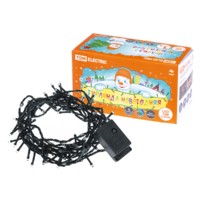 Гирлянда новогодняя  светодиодная, СГ 100 З, 220 В, зеленый шнур, многоцветная, 5 м, 8 режимов  TDM