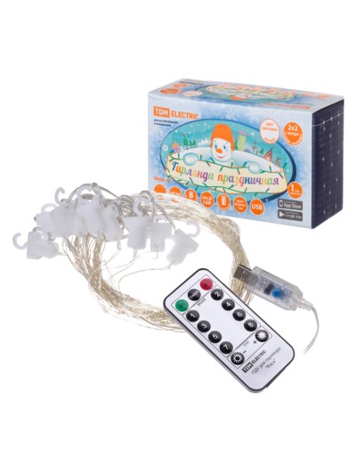 Гирлянда светодиодная “Роса – занавес” 2х2 м, 200LED, белый, ПДУ, USB, IP20, TDM