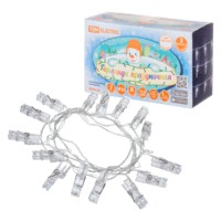Гирлянда светодиодная “Прищепки” 3 м, 15LED, белый, 8 режимов, 250 В, IP20, TDM