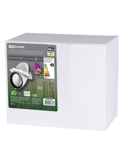 Светильник встраиваемый поворотный "Акцент-1" LED DSL-01-040-WW 40 Вт, 24°, 3000 К, 90 Ra, IP40, TDM — изображение 6