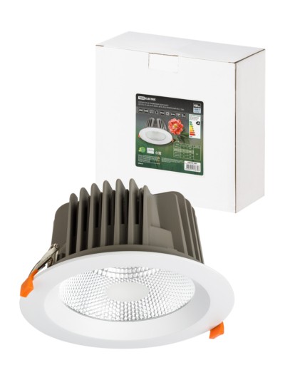 Светильник встраиваемый “Даунлайт” LED DCL-01-040 40 Вт, 4000 К, 80 Ra, IP20, прозрачный расс., TDM