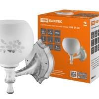 Светильник НББ 21-60-1321 УХЛ4 (белый под серебро, плафон полушар “цветы”) TDM