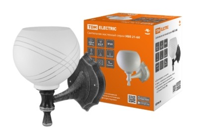 Светильник НББ 21-60-1322 УХЛ4 (черный под серебро, плафон полушар “параллели”) TDM