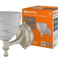 Светильник НББ 21-60-1411 УХЛ4 (белый под золото, плафон конус “линии”) TDM