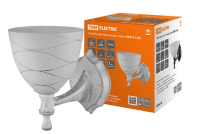 Светильник НББ 21-60-1411 УХЛ4 (белый под серебро, плафон конус “линии”) TDM