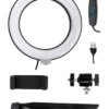 Лампа кольцевая светодиодная 16 см 6Вт 2700 6400К штатив наст. диммер USB TDM