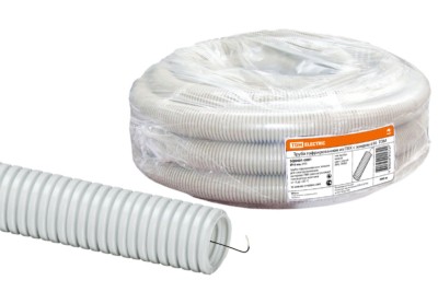 Гофротруба ПВХ для кабеля d16 с протяжкой 100м лёгкая TDM SQ0401-0001