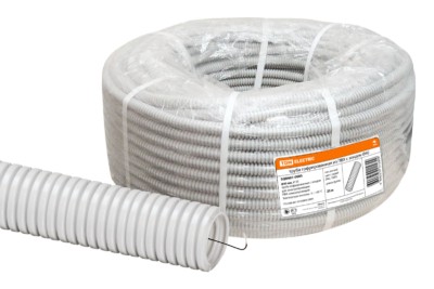 Гофротруба ПВХ для кабеля d40 с протяжкой 25м лёгкая TDM SQ0401-0005