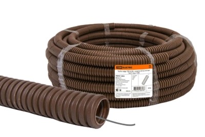 Гофротруба ПВХ для кабеля d20 с протяжкой 25м лёгкая “ЭКО” бук TDM SQ0401-0042