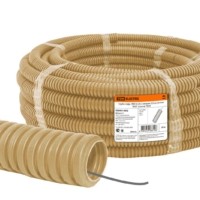 Гофротруба ПВХ для кабеля d20 с протяжкой 25м лёгкая “ЭКО” сосна TDM SQ0401-0052