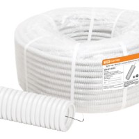 Гофротруба ПВХ для кабеля d25 с протяжкой 50м лёгкая, белая TDM SQ0401-0325