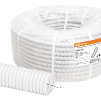 Гофротруба ПВХ для кабеля d32 с протяжкой 50м лёгкая, белая TDM SQ0401-0332