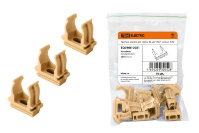 Крепеж-клипса для трубы 16 мм (10шт) “ЭКО” (сосна) TDM