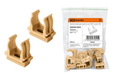 Крепеж-клипса для трубы 25 мм (10шт) “ЭКО” (сосна) TDM