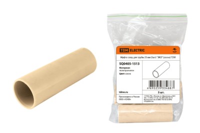 Муфта соед. для трубы 25 мм (5шт) “ЭКО” (сосна) TDM