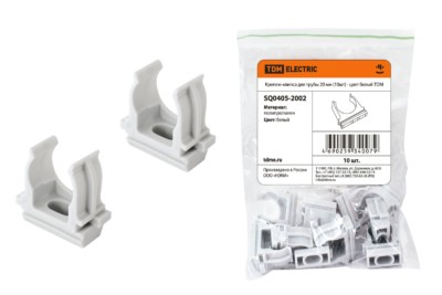 Крепеж-клипса для трубы 20 мм (10шт) – цвет белый TDM