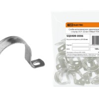 Скоба металлическая однолапковая с внутр. d 21-22 мм (100шт) TDM