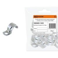 Скоба металлическая однолапковая с внутр. d 14-15 мм (10 шт) TDM