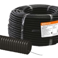 Гофротруба ПНД для кабеля d16мм с протяжкой 100м лёгкая черная TDM SQ0413-0001