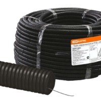 Гофротруба ПНД для кабеля d25мм с протяжкой 75м лёгкая черная TDM SQ0413-0003