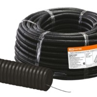 Гофротруба ПНД для кабеля d63мм с протяжкой 15м лёгкая черная TDM SQ0413-0007